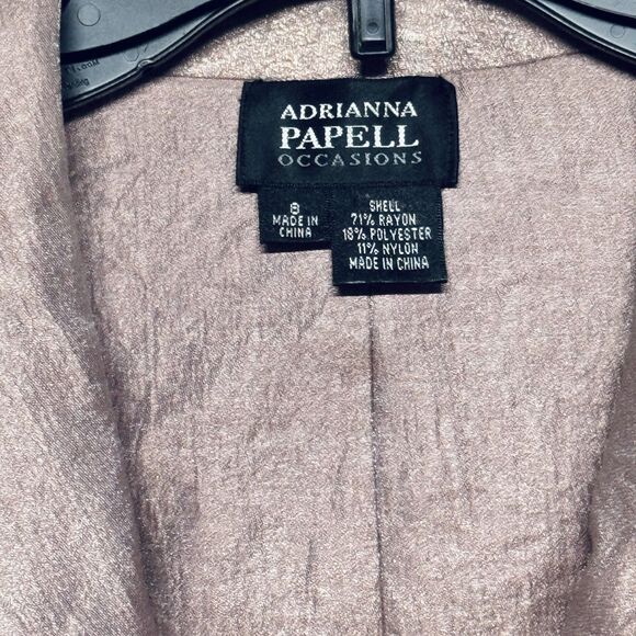 Adrianna Papell Blush w Black Lace & Crop Bolero Jacket 2 Pc Set Women's size 8 - Picture 6 of 7